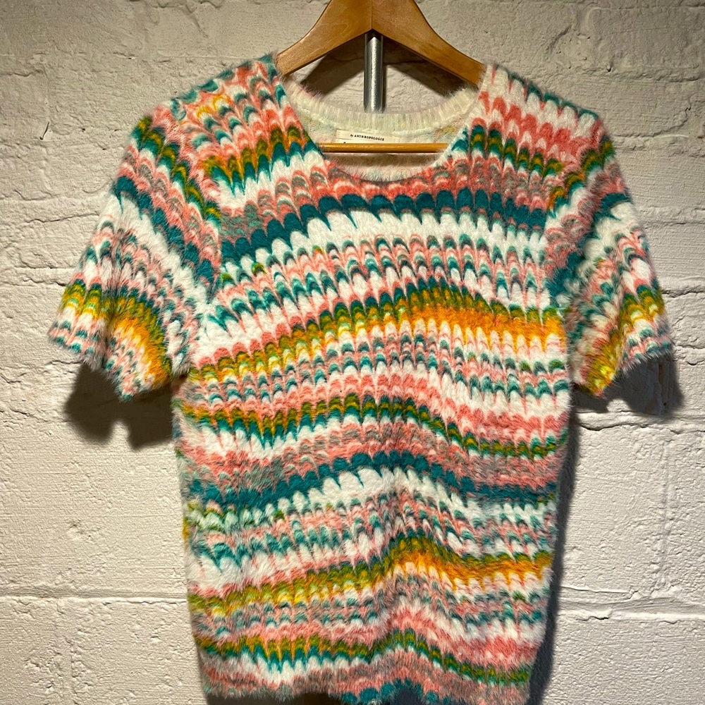 Anthropologie short sleeve super soft sweater size M